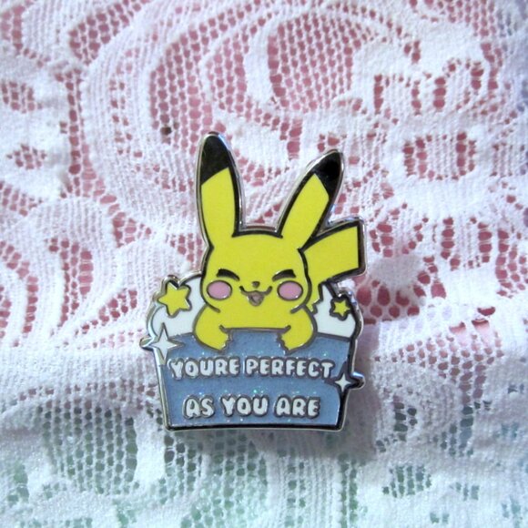 Pikachu Pin *You're Perfect as You Are* Hard Enamel - Picture 3 of 4